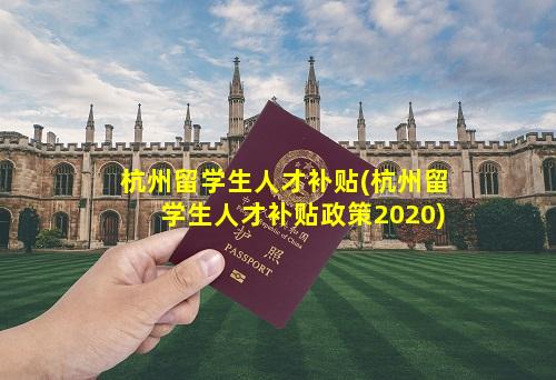 杭州留学生人才补贴(杭州留学生人才补贴政策2020)